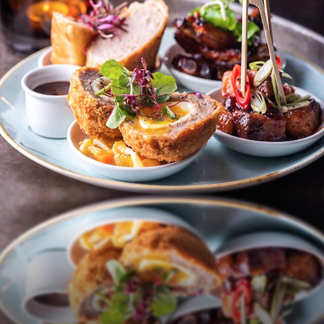 The food and the menus at The Green Man
